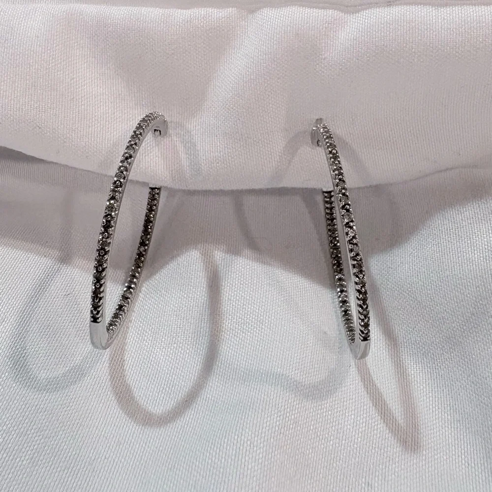 Diamond Hoop Earrings white gold Kay’s - Picture 3 of 6